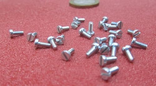 Zinc Plated 18-8 Stainless Steel Cheese Head Slotted Machine Screws, FT, M2 x .4 mm Thread Size x 5 mm Length, 200 Pcs