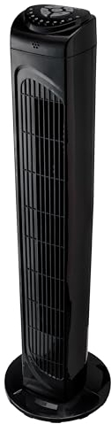 MEDION Ventilatore a torre E10 TF con telecomando (3 impostazioni di velocità silenziose, potenza 45 watt, timer, funzione girevole commutabile - oscillazione, MD10319) nero