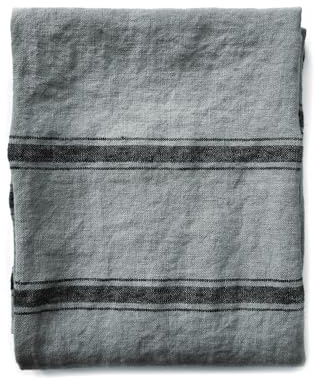 JOWOLLINA Badetuch Saunatuch Strandtuch 100% Leinen Stonewashed Provence (Stripe Ash, 100x150 cm)