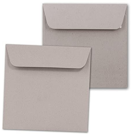 ARTOZ 15x quadratische Briefumschläge - Farbe: beech (hellgrau/hellbraun) - 16,0 x 16,0 cm - mit Haftklebung und Abziehstreifen - Serie Greenline