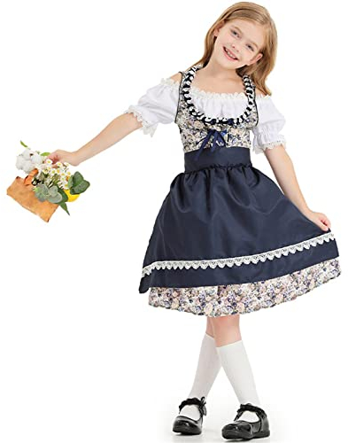 Dirndl Mädchen 2 Teilig - Trachtenkleid Dirndlkleid Trachten Kleid Schürze Dirndlschürzen Trachtenmode Dirndelkleider Dirndl & Dirndl-Sets für Mädchen Oktoberfest Outfit