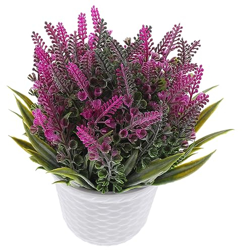 Warmhm 1stück Künstliche Lavendelblumen Dekoration Im Topf Realistische Bonsai-Pflanze Für Wohnzimmer Büro Und Geschäfte Handgefertigtes Für Beruhigende
