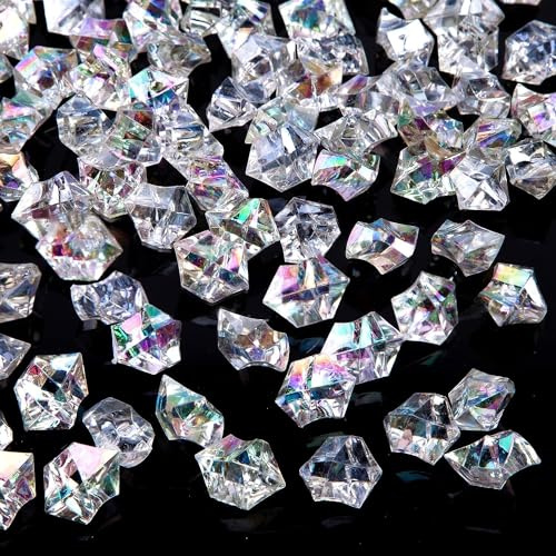 ERBO Edelsteine für Kinder, 100 Stück Diamanten Kinder, Diamanten Deko, Vase Deko, Streudeko Tisch Hochzeit, Diamant, Acryl Kristallsteine für Kindergeburtstag Hochzeiten Tischdekorationen DIY