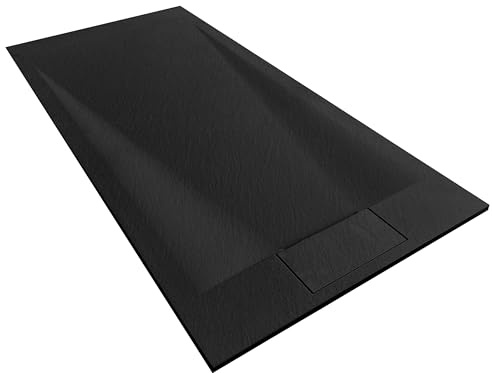 Rea Duschkar Bazalt Svart 80x120 cm Halkfri duschkar för badrum (svart)