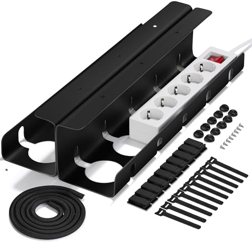 2 Stück Schreibtisch Kabelkanal,Kabelmanagement Schreibtisch,für Ordentlicher Schreibtisch Kabelmanagement,Cable Management Under Desk,Kabel Verstecken (33 Zubehör)