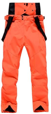 Winter-Skihose für Herren und Damen, Outdoor, winddicht, warm, Schneehose, Winter-Snowboard-Hose, Orange, 46