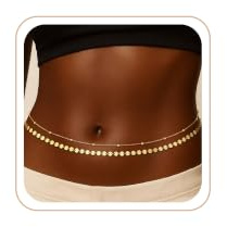 CHESKY Waist Beads for Women, 14k Gold Plated Waist Chain Dainty Belly Chain Body Chain Gold Chain Belt for Women Western Body Jewelry for Womens Festival Outfits for Womens Beach Coachella Accessories