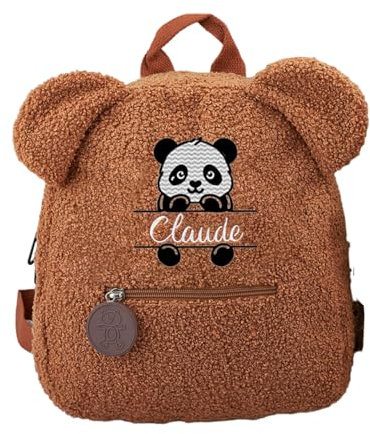 Drawelry Rucksack mit Namen Personalisierte Bär Rücksack, Rucksack Damen Klein, Schultertasche mit Namen, Kinderrucksäcke, Schulanfang Geschenke (Stil F)