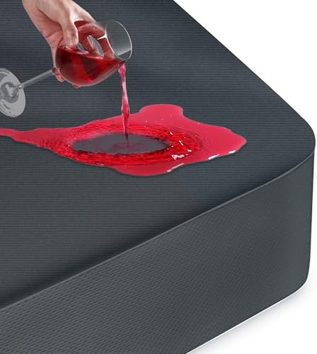 Mattress Protector Waterproof Double, Premium Mattress Covers 135X190cm, Breathable, Waterproof bed sheet with 30cm depth Pockets rubber Mattress Protector -Grey