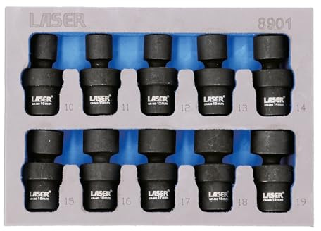 Laser 8901 Impact Universal Joint Socket Set 3/8 D 10pc