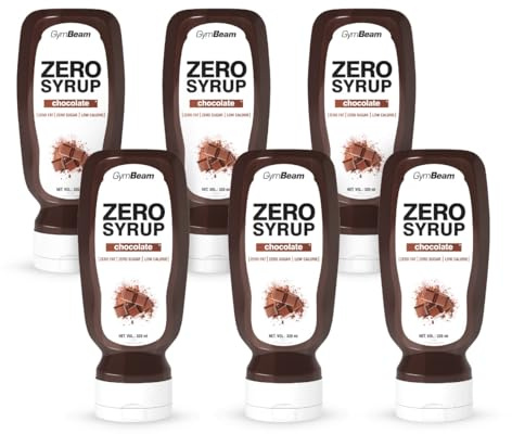GymBeam Sciroppo ZERO 320 ml, Dolcificante Liquido con Zero Calorie, Sapore Delizioso, Consistenza Cremosa, Ottimo per Pancake, Crêpe, Waffle, Porridge (Chocolate) (320 ml (6er pack))