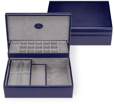 Windrose Charmbox mit 2 herausnehmbaren Einsätze merino moda/dunkelblau | 2 herausnehmbare Einsätze