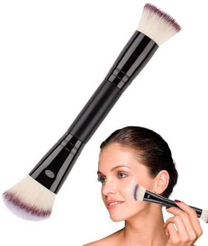 Ripasso per trucco a doppia testa, pennello per il trucco per gli occhi, pennello in polvere a doppia estremità per miscelazione di bellezza, Brush di miscela in polvere di bellezza per liquido, corre