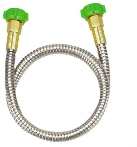 Stainless Steel Garden Hose, 1-15 Foot Metal Joint Double Headed Short Tube, Suitable For Home Gardening Washing Machine With 2 Washers(3FT)