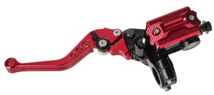 GFDSGRE Levier De Frein Moto Levier de maître-Cylindre de Moto Universel en Aluminium 7/8 22 mm, réglage du Rouleau, Pompe de Frein hydraulique, poignée d'embrayage, Guidon Levier Moto(Red Left)