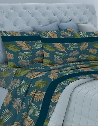 GEMITEX Completo Letto Cotone In, 100% COTONE, Traspirante, Privo di Sostanze Nocive, Qualità Certificata STANDARD 100 by OEKO-TEX Fiducia nel Tessile, MATRIMONIALE, G22/BLUE, Designed in Italy
