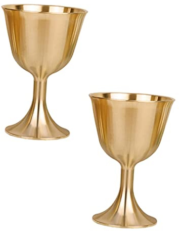 Mobestech 3 Sätze Weinglas Aus Messing Kelch Trinken Party Königliche Weinbecher Farbige Weingläser Becherbecher Kommunion Tassen Geprägte Weinbecher Farbe Golden 2 Stück * 3
