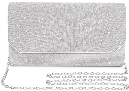XFSRG Plissierte Abendhandtasche Damen Clutch Handtaschen 22×14×4,5 cm Elegante Handtasche Damen Geeignet für Alltag und Besondere Anlässe