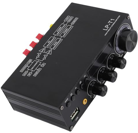 Gugxiom Bluetooth 5.1 Amplificador Estéreo Audio Home Audio Amp 30WX2 Amplificador de Altavoz de Doble Canal con USB, Entrada de Tarjeta SD para el Estéreo de Audio (Enchufe de la UE)