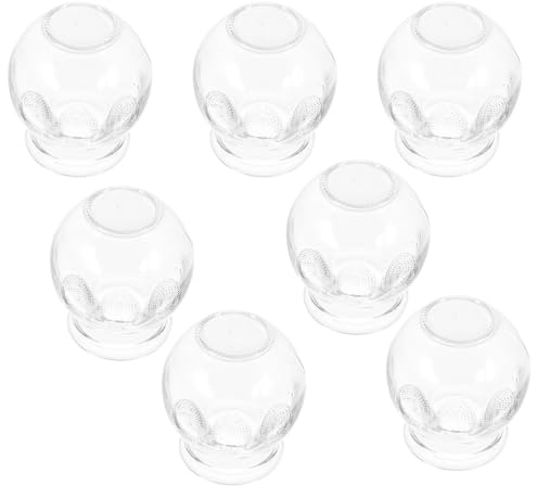 COLLBATH 7 pièces Ventouses Verre Épaisses pour Thérapie par Aspiration du Corps Kit Chinois de Ventouses à Usage Familial Dispositif Professionnel de Sous Vide