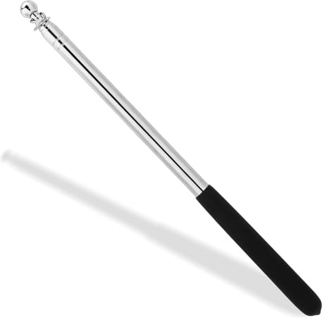 Teleskop-Zeigestab aus Edelstahl, Zeigestab Ausziehbar 160cm, Präsentationen und Unterricht,Clip und faltbarem Zeigestab für Camping,Reiseleiter, Feste (schwarz)