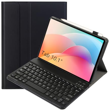 leleyo Custodia per tastiera Lenovo Tab 10.1 TB311FU/TB311XU,Nero | Cover con tastiera magnetica rimovibile QWERTY