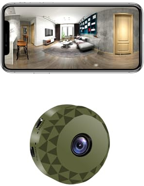 Camera Espion WiFi 1080P Mini Caméra de Surveillance Interieur/extérieur sans Fil avec Enregistrement Camera Espion a Distance Discrete Enregistreur Spy Cam Detecteur Mouvement (Dark Olive Green)