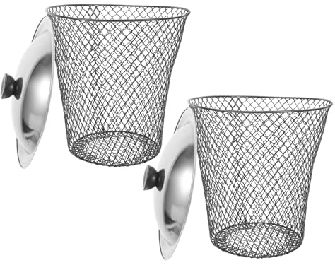 KONTONTY Lot de 2 Bacs à Compost Extérieurs Métalliques Enterrés avec Couvercle Ventilé, Poubelles pour Terrasse et Jardin, Composteur Déchets Organiques, Stockage Solide et Aéré