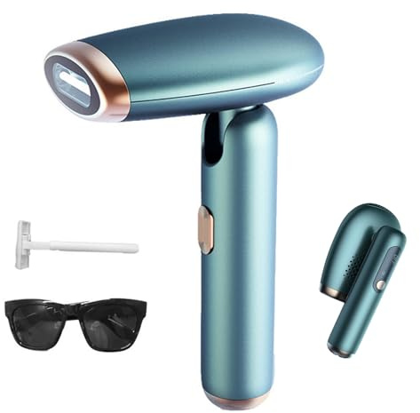 Dispositivo Di Epilazione Laser a Luce Pulsata Intensa (Ipl) Bleeme,Professionale E Permanente per Pelli Scure, Design Ergonomico, Ideale per Ascelle, Zona Bikini E Corpo Femminile. (EU,Green)