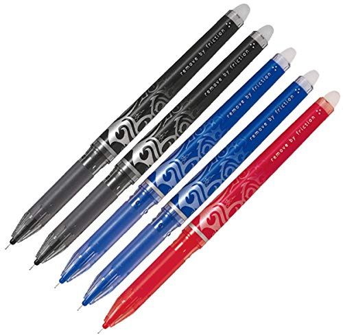 Pilot Frixion Point Tintenroller 0,5 mm radierbar 2 x schwarz/ 2 x blau / 1 x rot