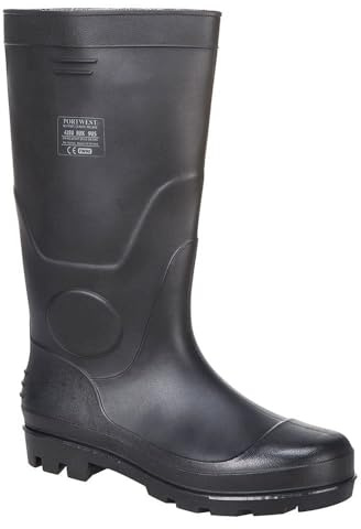 Portwest FW90 PVC Vattentäta Herr Wellington Stövlar Svart, 41
