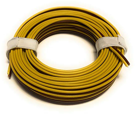 BELI-BECO L2218/5 Kabel - Kupferlitze 2 x 0,14 mm² (1x18x0,10 mm) - Zwillingsleitung - 5 m Ring (gelb-braun)