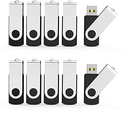 Aiibe Chiavette USB 2.0 da 4 GB, confezione da 20 unità flash USB da 4 GB, con luce di stato a LED (4G, confezione da 20, nero)