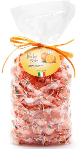 Perle di Sole – Caramelle all’Arancia con Aroma Naturale di Arancia, 1 kg. – Dolcezza Mediterranea e Gusto Autentico degli Agrumi Italiani – Senza Glutine, Made in Italy