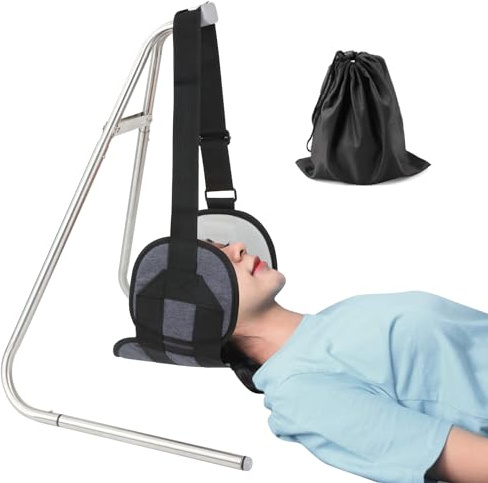 Toogel Nacken Hängematte Hals Kopf Traktion Portable Relief Massagegerät Schmerzlinderung Entspannung Cervicalstütze für Schulter inkl. Gestell für Männer Frauen
