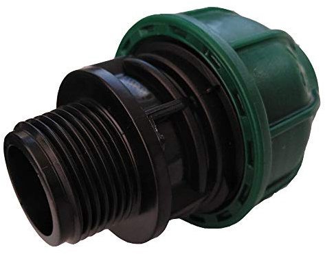 Global Material Liaison filetée mâle PE 32 mm, Raccord Tuyau, Embout Tuyau Arrosage