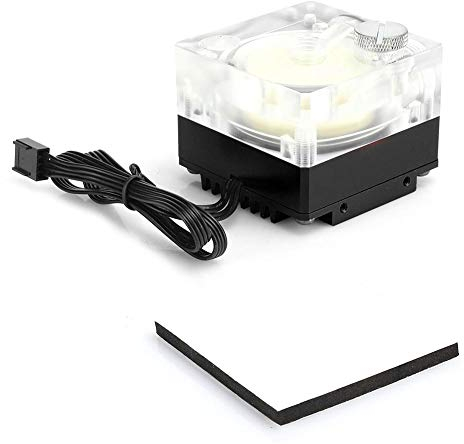Dpofirs 500L/H Wasserkühlpumpe für PC CPU Pumpe Flüssigkeitskühlung Acryl Aluminium Computerzubehör Kühlkörper stumm für PWM Steuerung 9,6 W G1/4 Gewinde CPU Wasserkühlungspumpe(Black)
