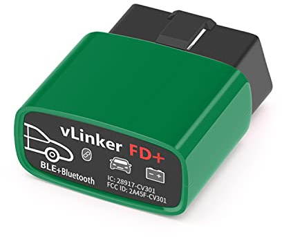 Vgate OBDII Bluetooth vLinker FD+ OBD Scanner OBD2 Diagnostic Tool Check Engine Light for Android IOS & Windows (Bluetooth 4.0)