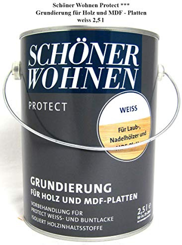 Protect - Grundierung für MDF-Platten und Holz weiß 2,5 l