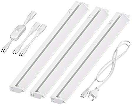 ledscom.de LED Unterbau-Leuchte LIWO 58cm, schwenkbar, mit Schalter, 28,7211W, je 1080lm, weiß, 3er Set