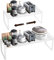 Porta piatti e porta stoviglie allungabile mensole cucina salvaspazio ripiani salvaspazio cucina organizer credenza cibo e utensil per salvaspazio Organizer in metallo Bianco 30*23*36~60cm