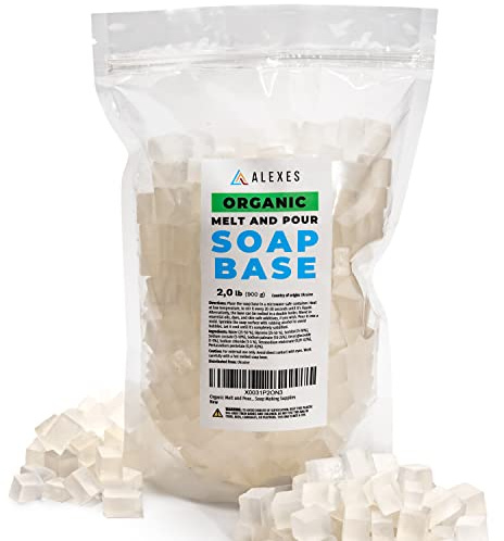 Bio-Seife zum Schmelzen und Gießen – Alexes 900 g Seifenbasis zur Seifenherstellung – geruchlose Bio-Seifenbasis – Seifenherstellung Supplies