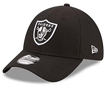 New Era 39Thirty NFL Properties Raiders Cap Basecap Baseballcap Fullcap Curved Brim Las Vegas (M/L (57-59 cm) - schwarz)