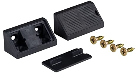 ALUSFERA Winkelverbinder Doppelter Set 20/40 x - Möbelverbinder - Schrankverbinder - Bauwinkel - Korpusverbinder Mit Abdeckklappe - Rückwandverbinder mit Schrauben - Schwarz