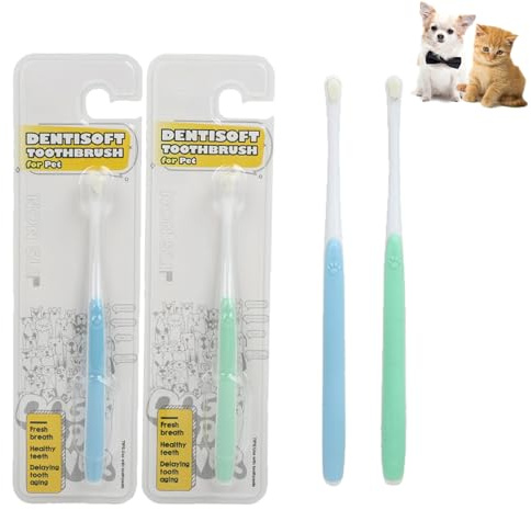 JGocot Small Dog Toothbrush,|Micro Brush Head|Nano Bristle|Soft Pet Toothbrush for Sensitive Gum&Teeth, Dog Teeth Cleaning Kit for Puppy, Kitten, Cats&Miniature Toy Size Dogs