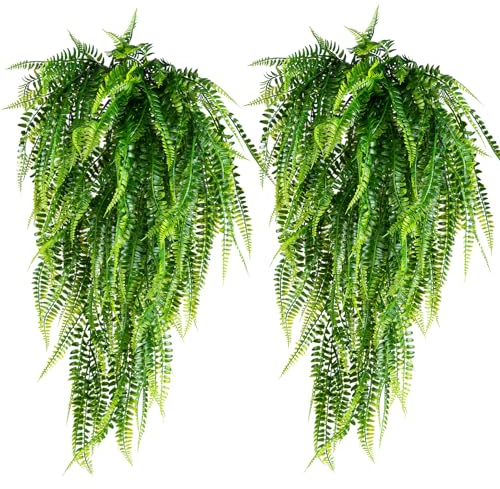 Halbur 4PCS Künstliche Pflanzen Hängend Farn Ranken, Kunstpflanze Hängend Pflanzen 83.8cm, Blattpflanzen Deko für Wohnzimmer, Küche, Balkon, Garten, Schlafzimmer