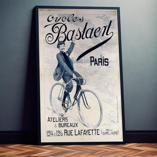 Dekomundo Vintage Fahrrad Poster Cycles Paris 1895 Retro Werbung, 30x40 cm