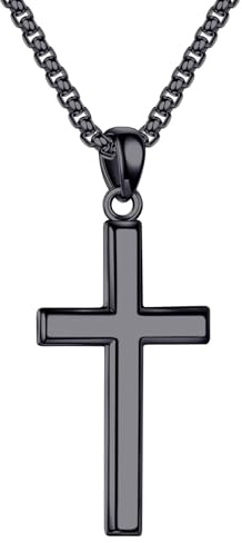 TINGN Kreuz Kette Herren Damen Silber KreuzAnhänger Halskette Edelstahl Kette Kreuz Halskette Silber Herren Geschenke für Männer Personalisierte Geschenke Männer