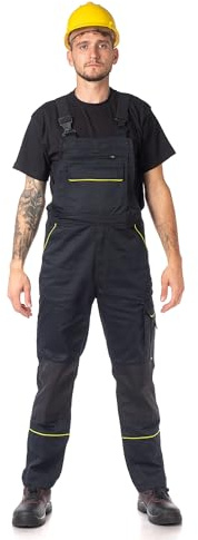 DINOZAVR Fortum hängselbyxor herr långa arbetsbyxor skyddande hängselbyxor med cordura, svart, 48