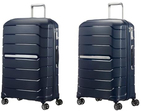 Samsonite Flux - Spinner L Erweiterbar Koffer, 75 cm, 111 L, Blau (Navy Blue) & Flux - Spinner M Erweiterbar Koffer, 68 cm, 85 L, Blau (Navy Blue)